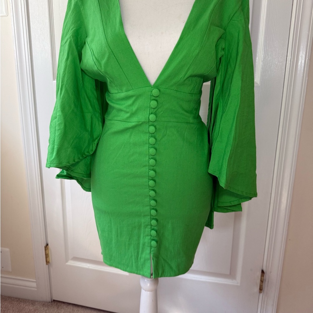 Green Ruched Bodycon Mini Dress